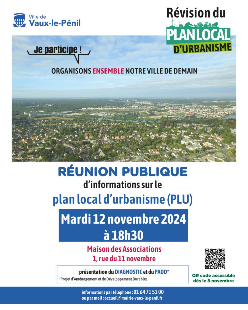 Affiche réunion publique 12/11/24 - Mairie Vaux-le-Pénil